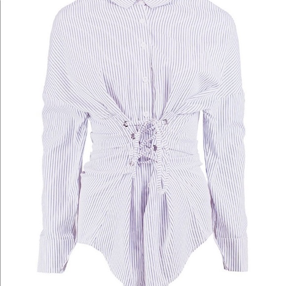 Stripe Corset Front Shirt - Picture 3 of 8